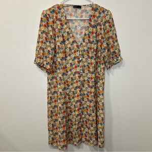 Nobody’s Child Floral MIDI Button up Dress size 10